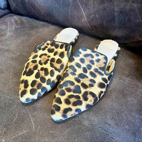 J. Crew Leopard Calf Hair Pointed-toe Slide, Size 6.5 - Picture 2 of 5